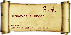 Hrabovszki Andor névjegykártya